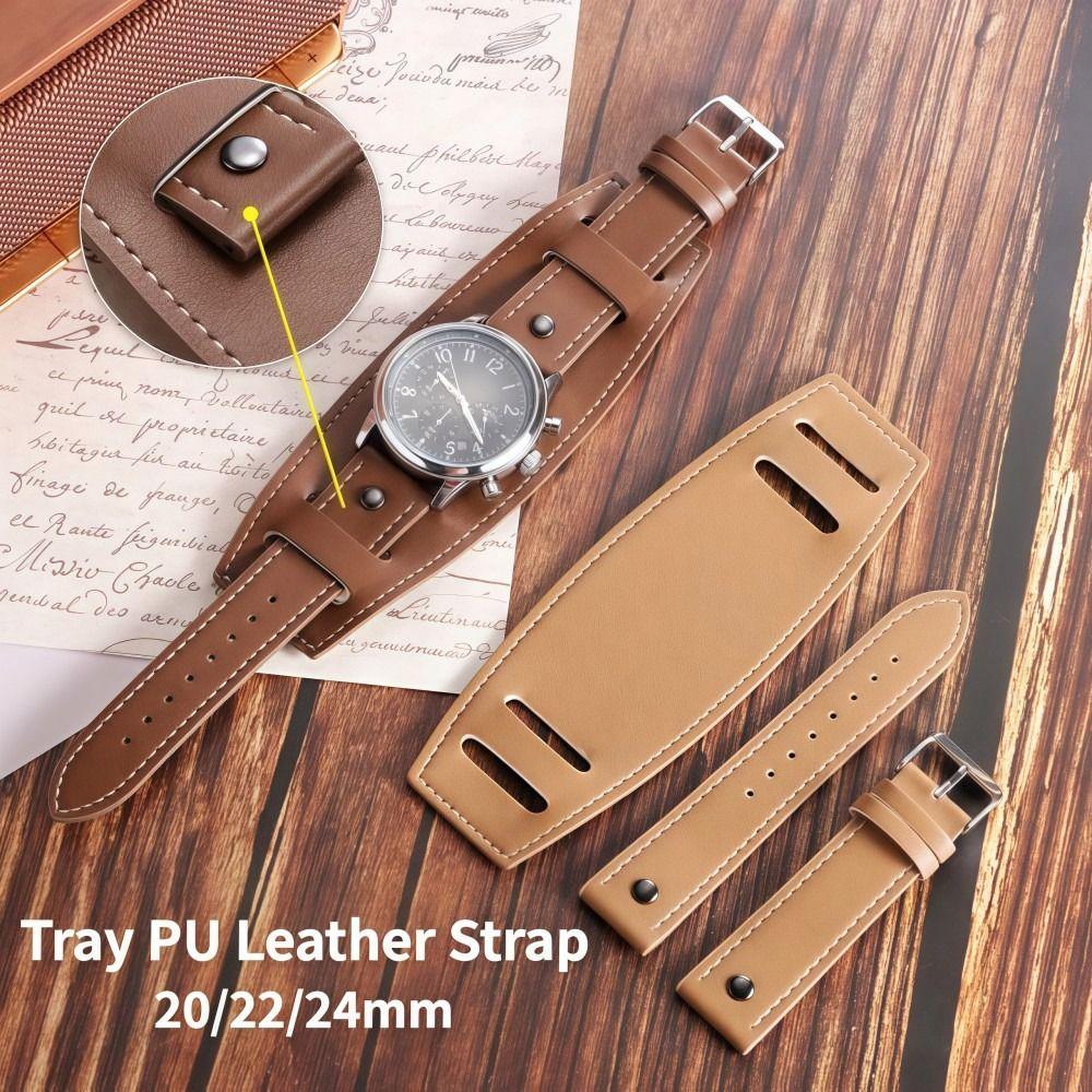 20mm 22mm 24mm Watchband Vintage Men Bracelets Pallet Leather Watch Strap Watch Accessories