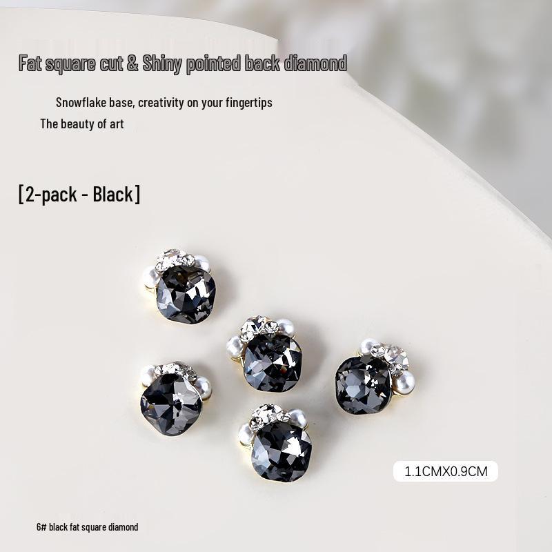 

3D Iridescent Snowflake Pearl Nail Art Crystal Rhinestones