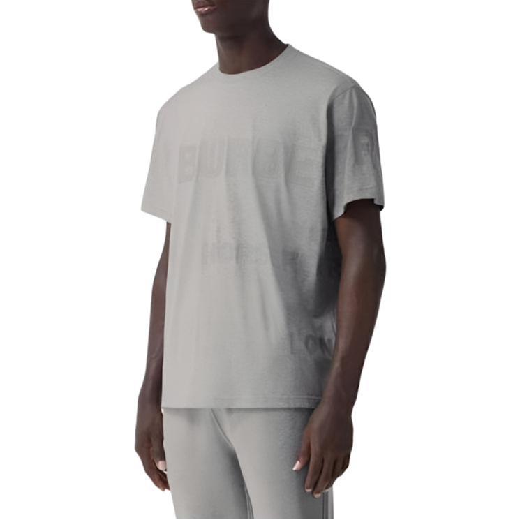 Burberry T-Shirts Men's Gray Crew Neck Moderate Straight Fit 80843331