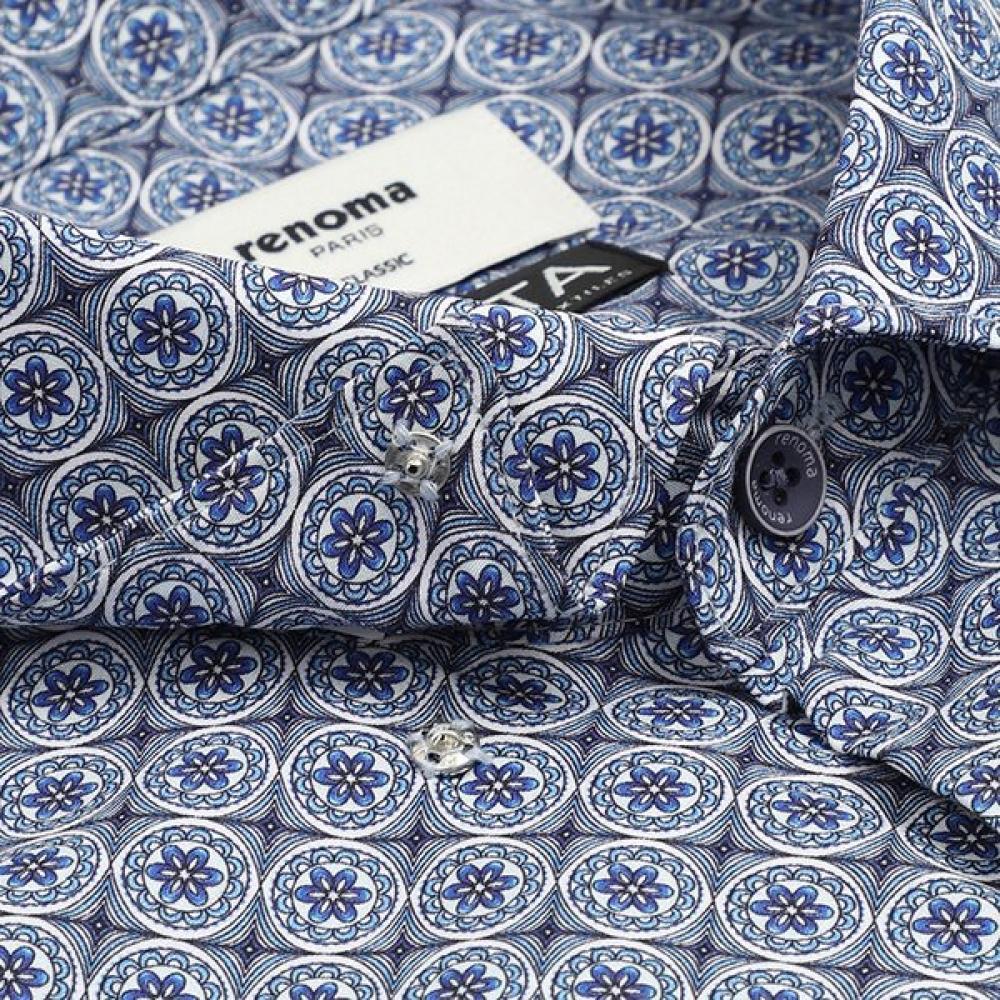 Renoma Classic Shirt Oriental Print Rnssg1040 Bu
