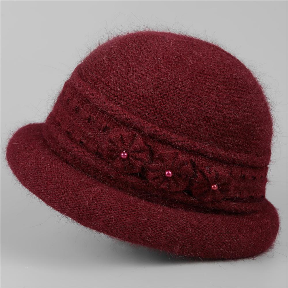 

Winter The Elderly Hat Female Grandmother Wool Hat Piled Thick Mother Cotton Hat Old Lady Cold Ear Protection Old Man Hat one size fits all and elastic
