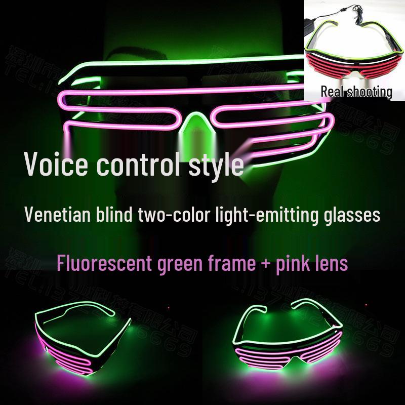 Voice-Controlled LED Trendy Light-Up Shutter Glasses for Festivals