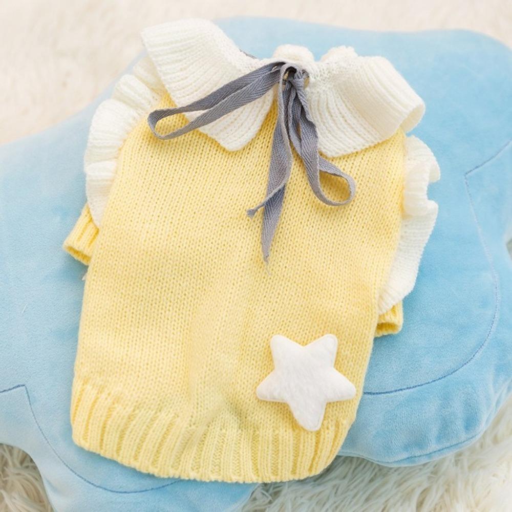 

Soft Dog Knitted Sweater Princess Style Two Legs Dog Clothes Cute Puppy Pullover Small Dogs Cats M