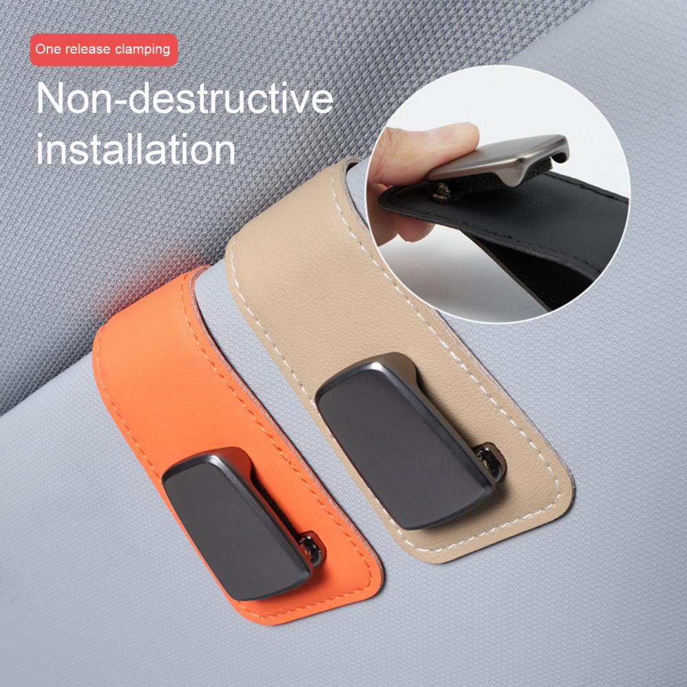 Magnetic Leather Eyeglass Hanger Clip Universal Car Sunglasses Holder Magnetic Eyeglass Hanger Clip For Cars Ticket Card Clip
