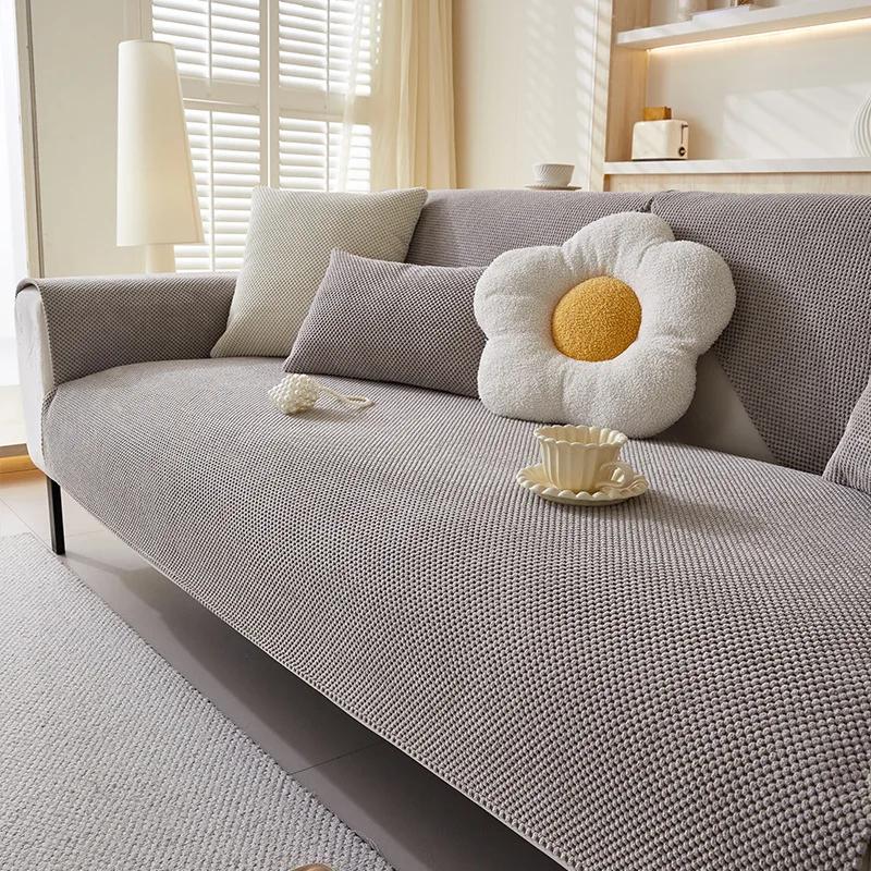

Чехол для дивана из вельвета, нескользящий, универсальный, коврик для дивана, осенне-зимний, утолщенный, однотонный, простая подушка для дивана 70x70