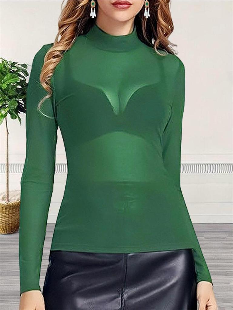 European & American Mesh See-Through Women's Versatile T-Shirt (2023)