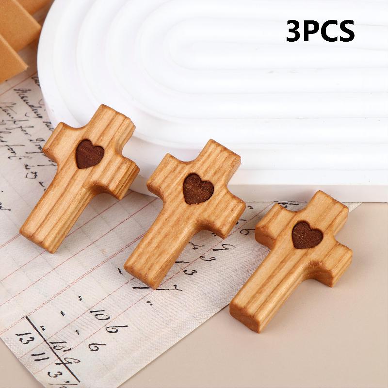 1/3 Stück Holzkreuze Dekoration Mini Taschenkreuze Handflächenkruzifix Finger Spielzeug Für Erwachsene Kinder Gebet Und Glaube Geschenk