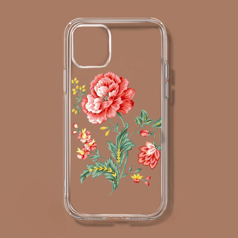 Flower Bud pattern Phone Case Transparent soft For iphone 11 13 12 14 x xs xr pro max mini plus