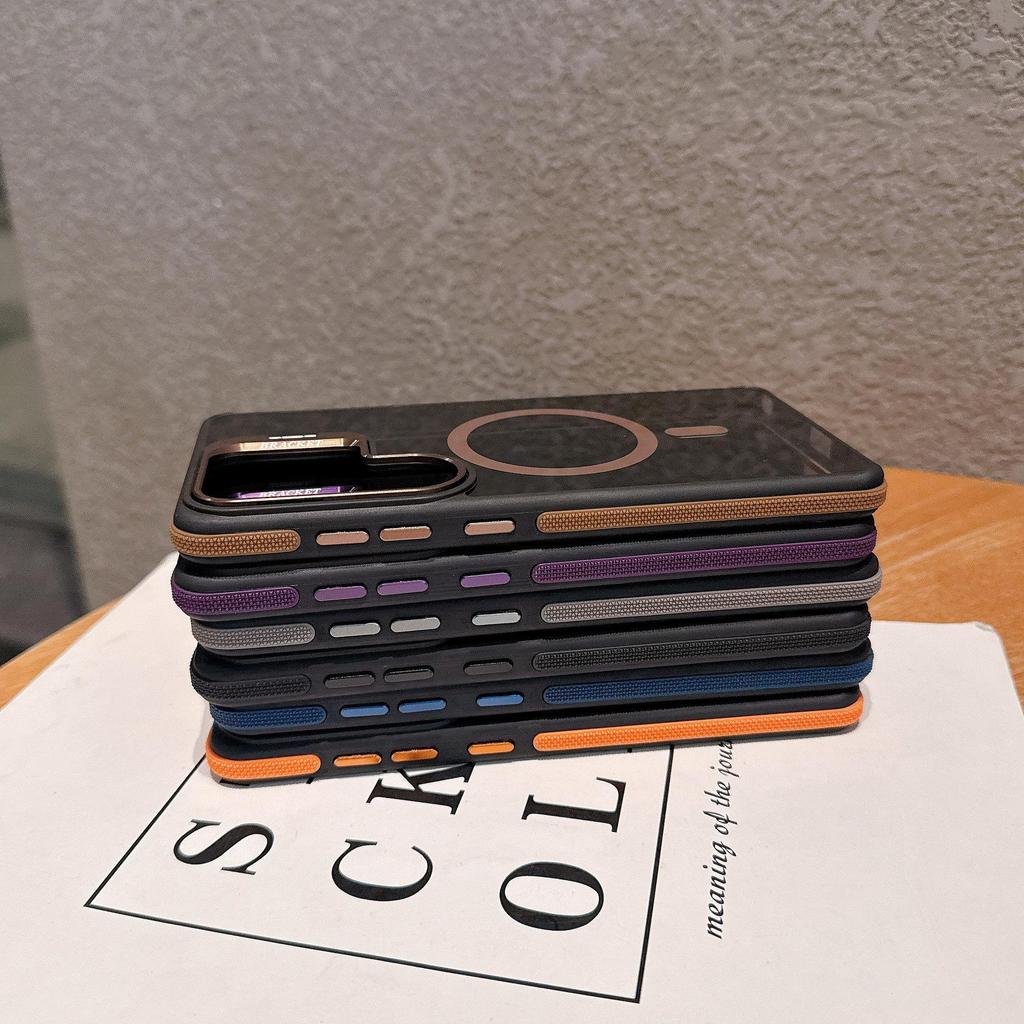 Dual-color Magnetic Lens Stand Protective Case for Samsung S26 Ultra & S25 – Drop-Proof, Skin-Feel Design