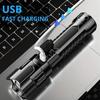 1/2/3Pcs Bright Portable Zoom LED Flashlight Built-in Battery USB-C Rechargeable Emergency Torch Outdoor 3 Lighting Modes