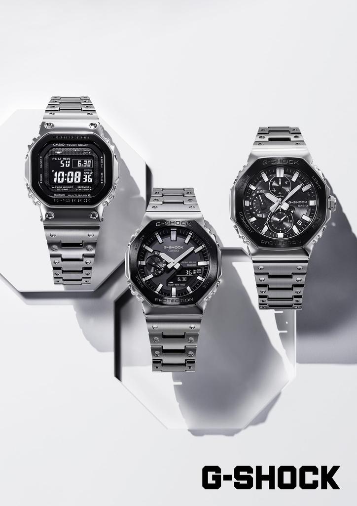 Casio Watch Full Tough Black Silver G-Shock Men's GM-B2100BT-1AJF, Metal, Bluetooth, Solar, Bezel,