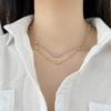 Korean 925 Sterling Silver Beaded Necklace for Women - Simple, Irregular Design Clavicle Chain