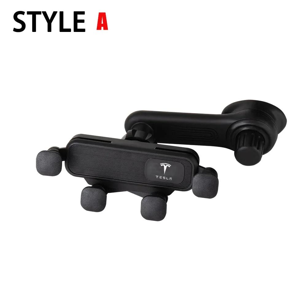 Car Sticker 2025 New Tesla Gravity Car Phone Holder Air Outlet Telescopic Car Phone Holder 360 Degree Rotating Phone Holder For