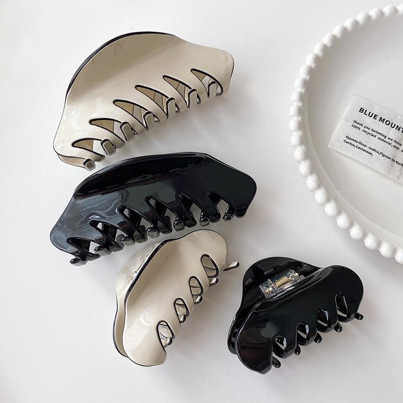 New Fashion White Hair Claw for Women French Classic Large Small Acetate Claw Clip Shark Crab Hair Clip Hair Accessories