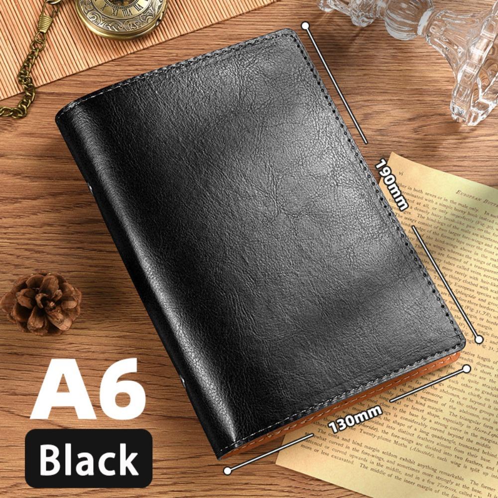 High Quality A5/A6 Notebook PU Leather Loose-leaf Diary Book Detachable Shell Binder Notepad Student