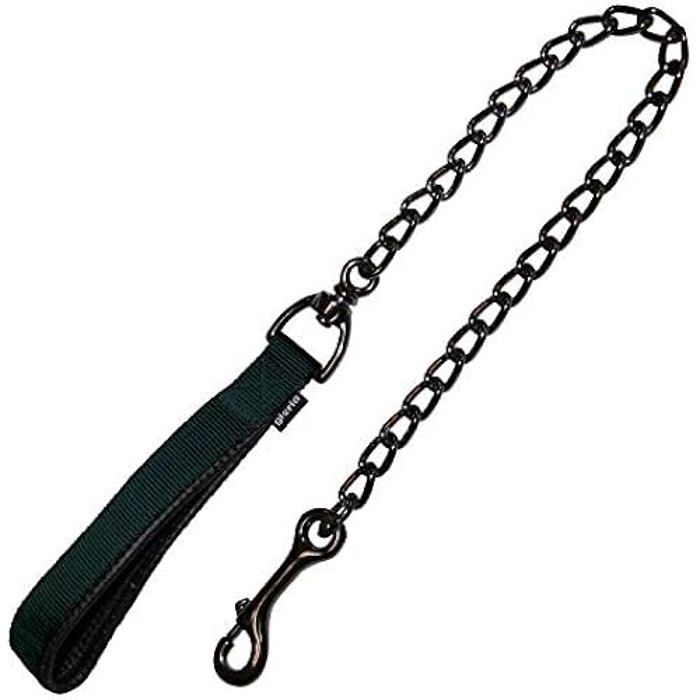Ceinture Pour Chien - Gloria - Chaîne Classique En Acier Chromé - Confortable En Caoutchouc Noir