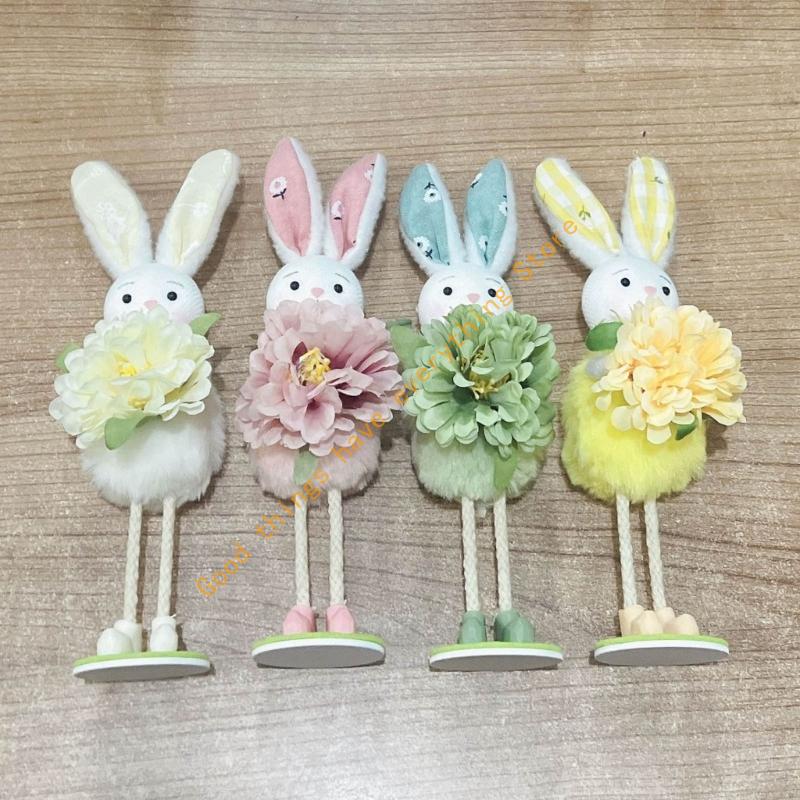 Easter Rabbit Decorative Figurines for Home and Party Use Solid Plastic Polyester User Friendly Materials 55KF