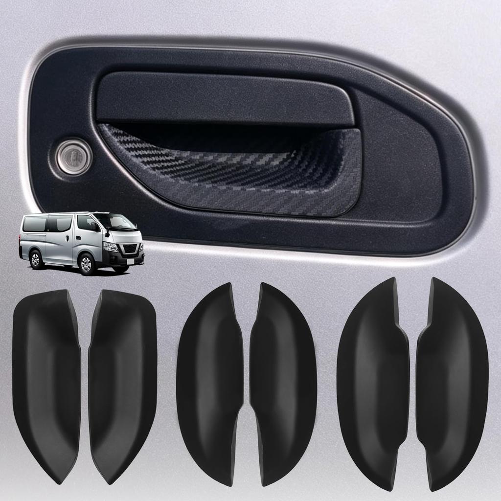 RXCARGO Door Handle Under Cover for Nissan Caravan NV350 Wide Narrow 2012 H24.6 Black Soft Rubber Scratch Protector Exterior Car Accessory 6