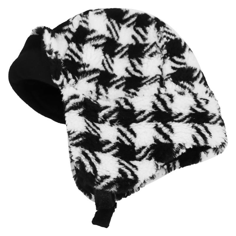 Winter plaid trend street warm windproof cold protective ear hat riding fleece cold hat