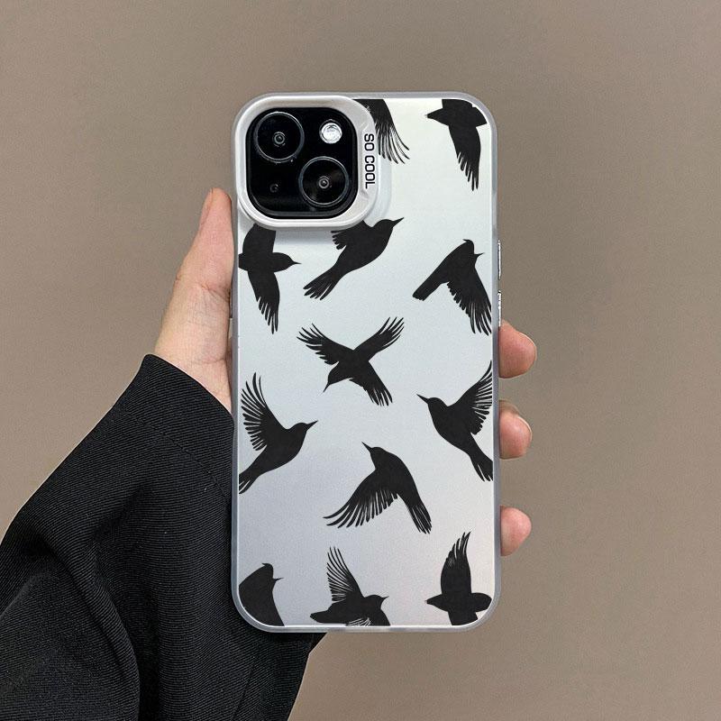Birds In Flight Laser Phone Case For iPhone 13 Mini 14 Pro Max 16 15 Pro Max Plus 12 11 Pro Max Shockproof Back Cover Fundas