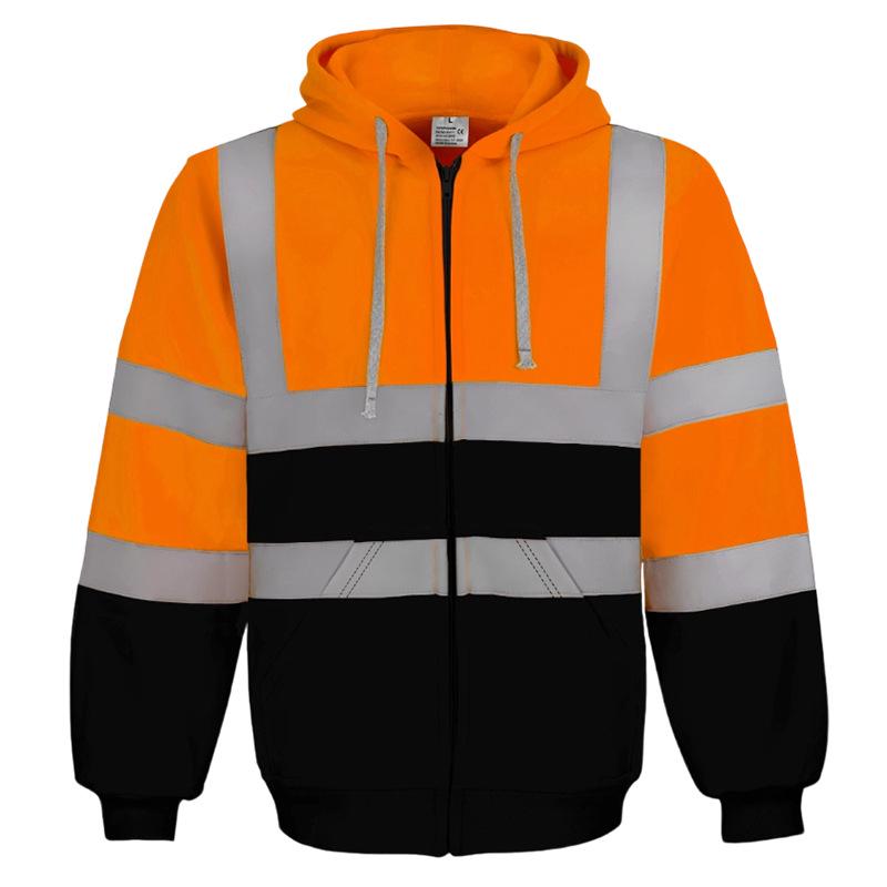 Herbst/Winter Dicke Reflektierende Kapuzenjacke, Outdoor Verkehrssicherheitsausrüstung