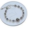 100% Solid 925 Sterling Silver Retro Bracelet for Women Men Vintage Handmade Rose Shape Simple Bracelet Birthday Gift