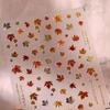 Maple Leaf Nail Stickers 5D Embossed Nail Decals Fall Design Nail Supplies Gold Leaf Stickers for Women Nails Decorations Thanksgiving Day Nails