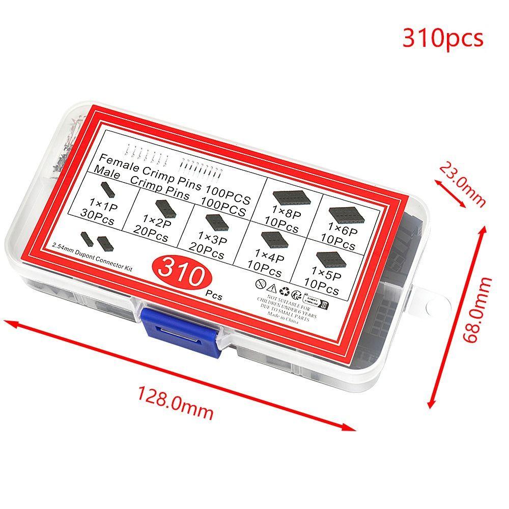 310Pcs/Set Female Pin Connector Wire Jumper 2.54mm Terminal Connector  Electronic DIY Housing Kit