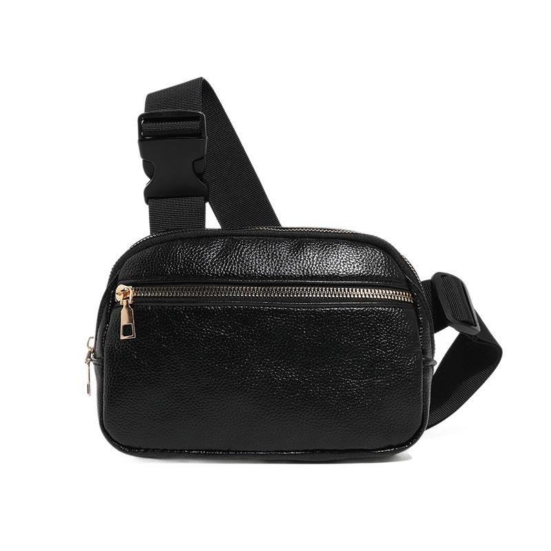 New adjustable belt trendy cool handsome fanny pack solid color versatile women's backpack diagonal span fanny pack