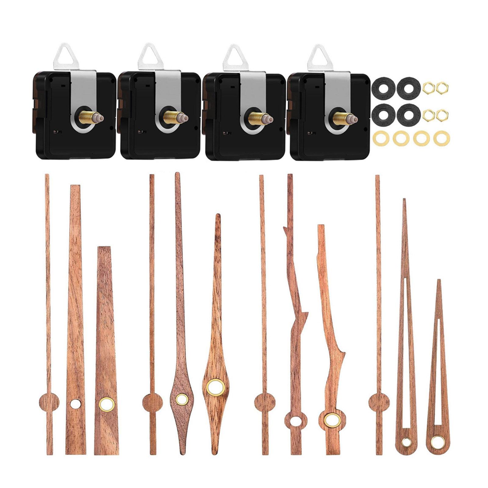 

4 комплекта часового механизма с 4 типами деревянных стрелок, супер тихий часовой механизм, работающий от батареек, комплекты деталей для часов D