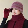 Stylish Velvet-Lined Elderly Bucket Hat for Winter Warmth