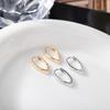Versatile Glossy U-Shaped Oval Ear Clips - Trendy Unisex Korean Style Earrings