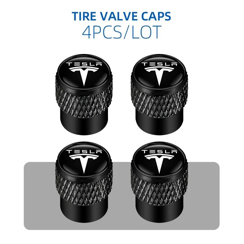 Car Sticker 2025 Hot Automobile  Aluminum Wheel Tire Valve Stem Caps Airtight Covers For Tesla Model 3 Model X Y Style Roadster