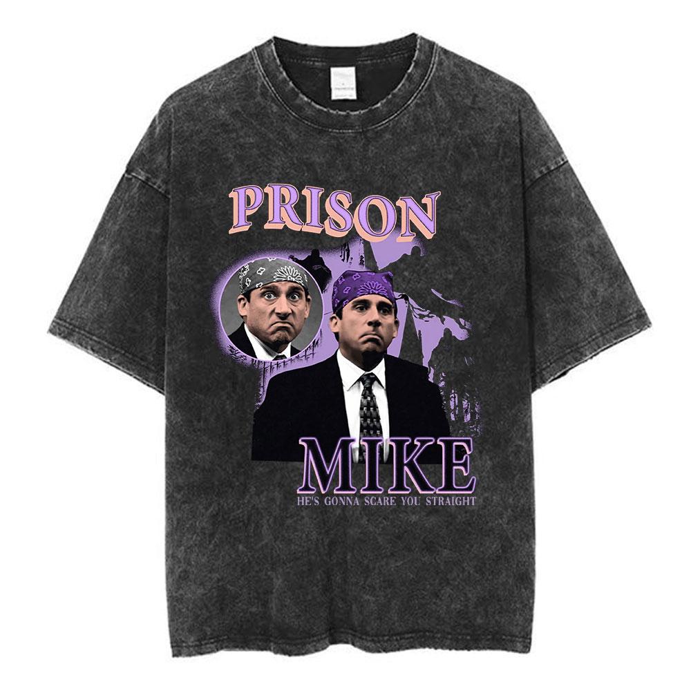 Tv Series The Office Dunder Mifflin Dwight Tv Show Scranton Washed Tshirts Unisex Cotton Casual Short Sleeves Tee Shirt Streetwear
