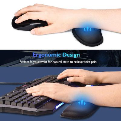 Reposamuñecas, alfombrilla para ratón, teclado, soporte para muñeca, espuma viscoelástica, ergonómico, antideslizante, para juegos de oficina