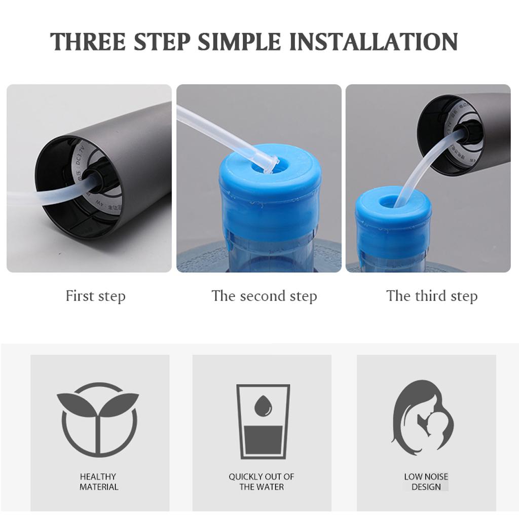Bomba de água engarrafada automática portátil com carregamento USB Bomba dispensadora de água elétrica com controle de volume de 600 ml Dispensador de água sem fio