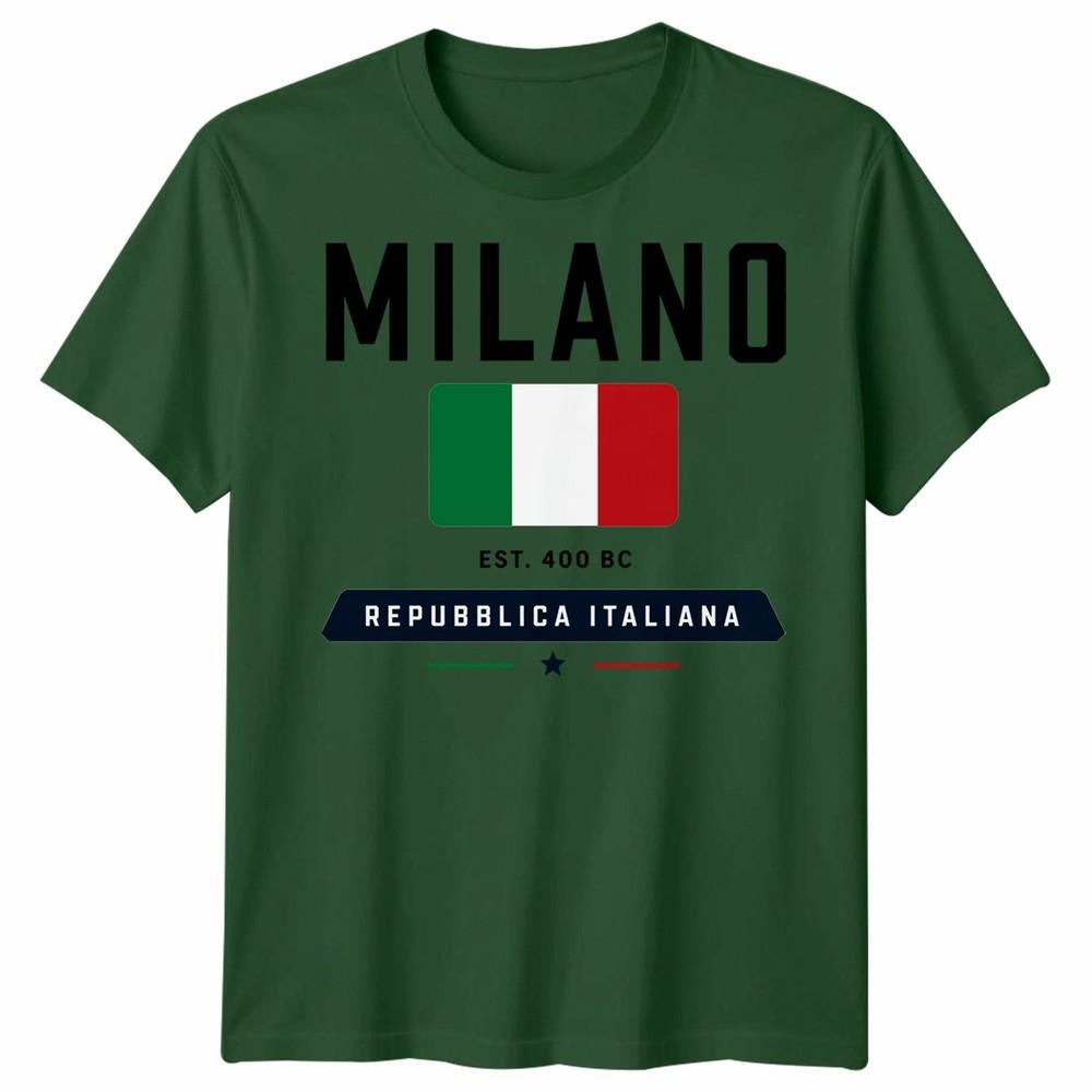 Milano Graphic Unisex Football T Shirt Casual White Soft Cotton Classic Top