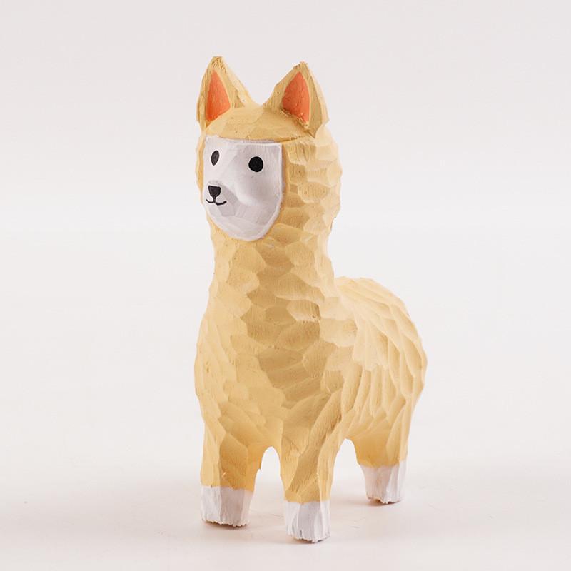 

Cute Alpaca Wooden Carving Decor For Home Gift And Birthday Celebration Small Yellow
