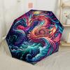 Yin-yang Dragons Harmony Outdoor Automatic Umbrella Retractable Design with 8-Rib Durability Compact Design Durable Everyday Carry Umbrella