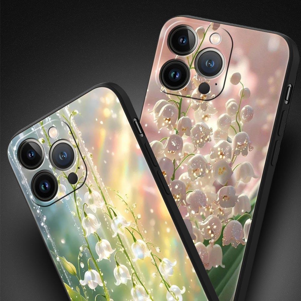Lily Of The Valley Clear Floral Phone Case Cover for iPhone 17 16 15 14 13 12 Pro Max 11 Pro Max 17 AIR Plus Soft TPU Shell Bags