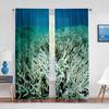 Transparente Vorhänge mit Unterwasserwelt-Motiv, Korallenfische, Ozean-Motiv, Meereslebewesen, Tüll-Voile-Vorhänge für Wohnzimmer, Schlafzimmer, Küchendekor