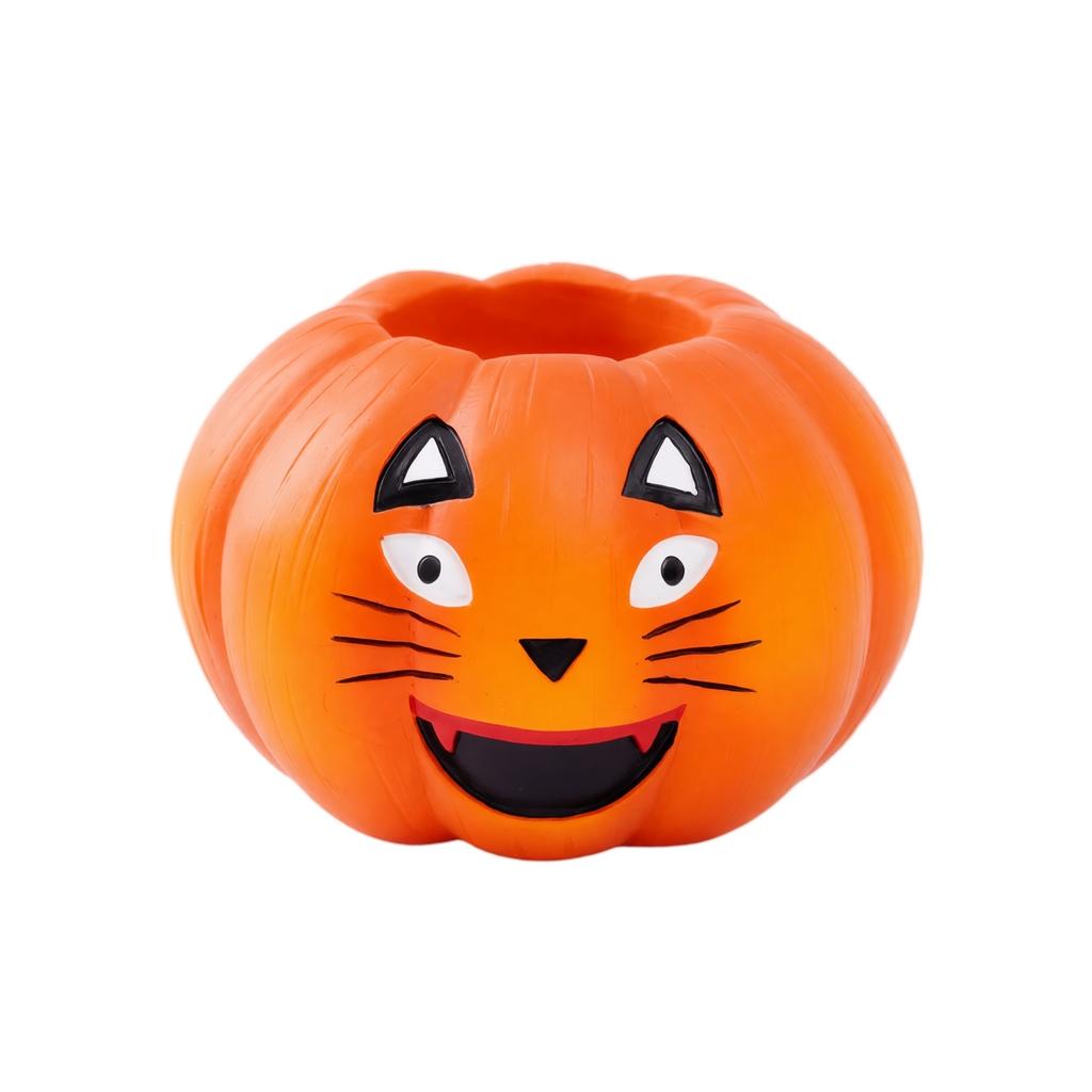 Halloween Face Pumpkin Resin Decorative Bowl for Storage and Home Decor