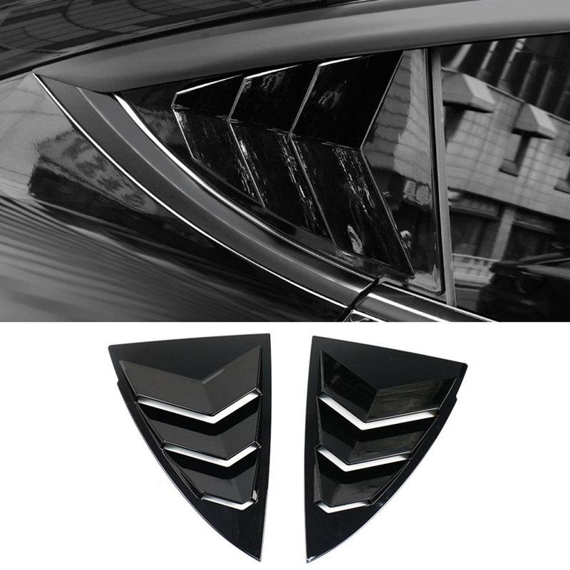 2pcs Car Rear Window Shutter Cover Trim Window Louver Side Vent Trim For Tesla Model 3 Model Y 2017-  Accessories