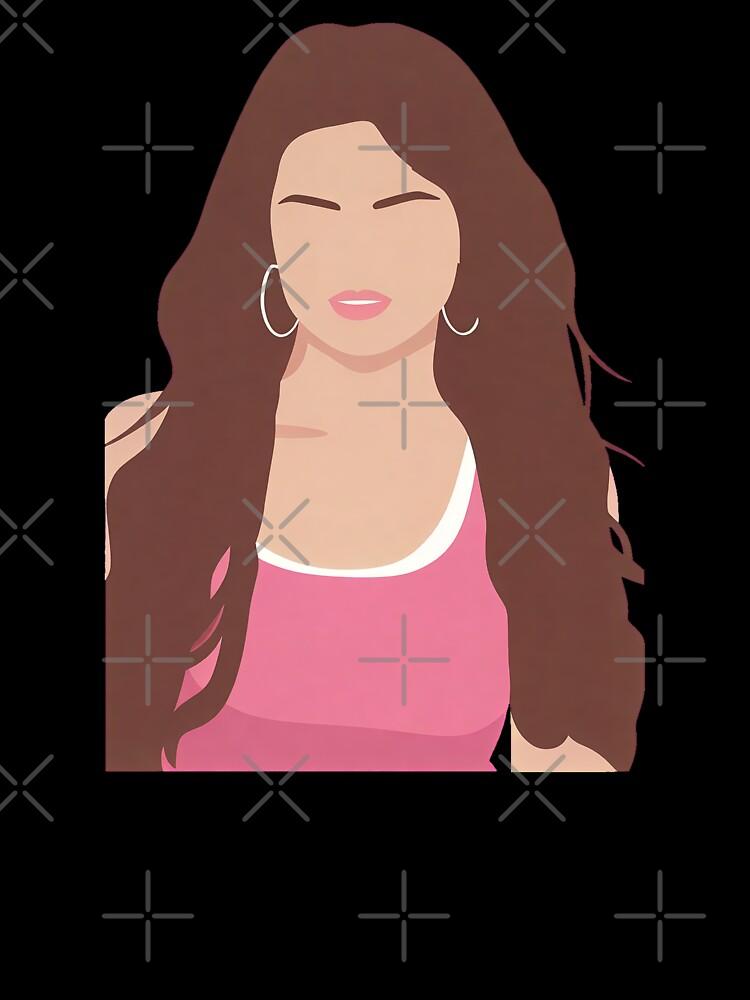 Selena Gomez Lineless Illustration Oversized T-Shirt