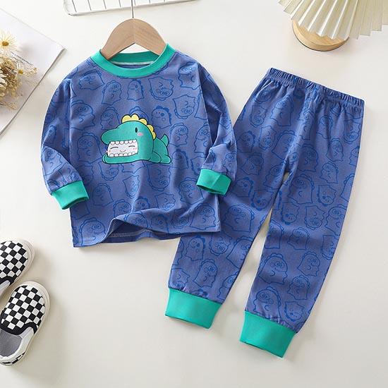 Pantaloni invernali per bambini a maniche lunghe o collo T-shirt Set pantaloni larghi casual da 2 pezzi in cotone con stampe di cartoni animati