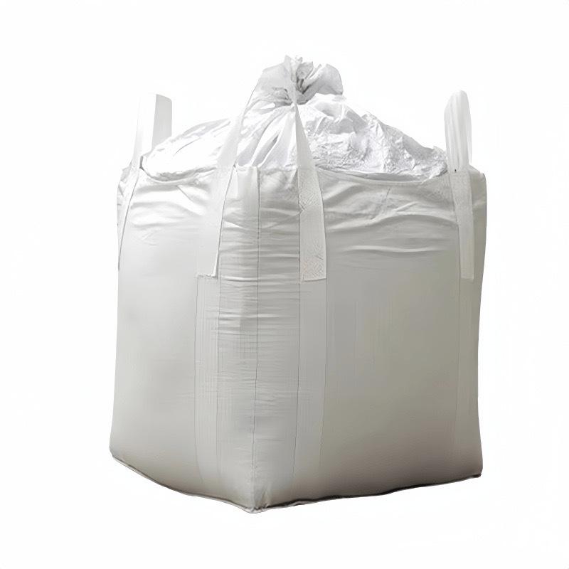 Brand New White Four-Loop Ton Bag with Large Top Opening and Flat Bottom - Thickened Woven Design for Bridge Pre-Loading