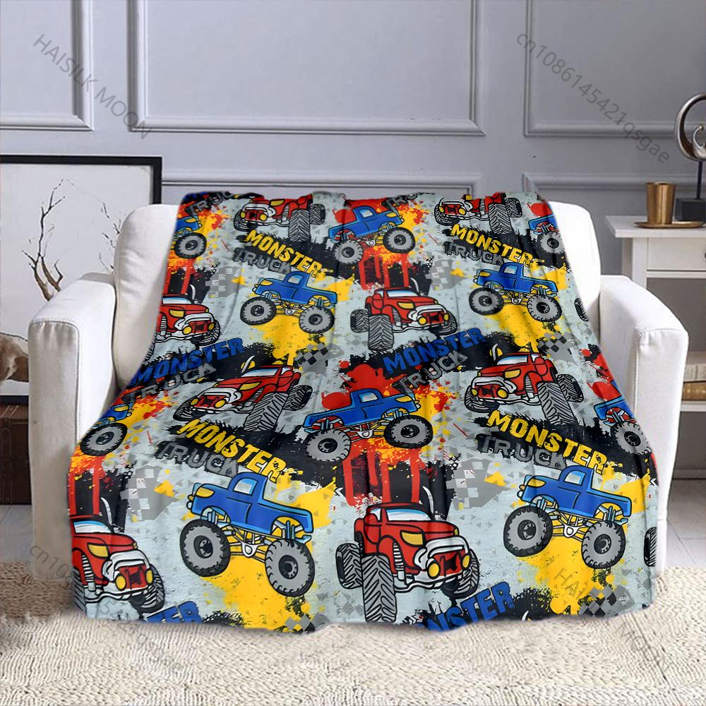 

Bigfoot Car Cartoon Print Blanket Warm Soft Luxury Gifts for Children Adults Suitable for Home Sofa Bed Travel Camping RV 75x90cm