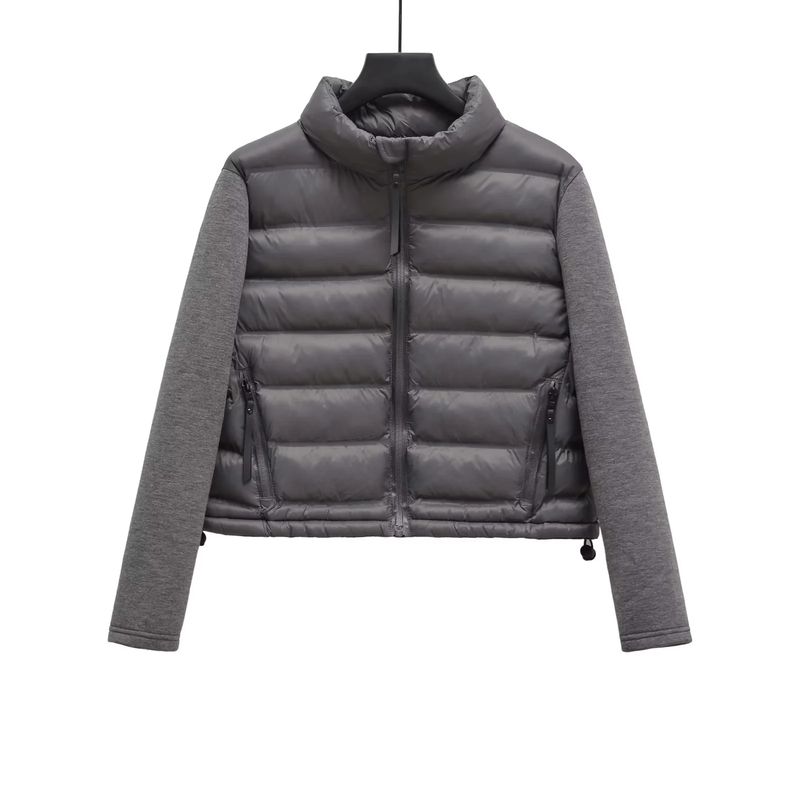 Spring New Arrival Small Stand Collar Short Top Black Panel Cotton Jacket Outwear 4391709