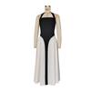 Women's Black and White Spliced Hanging Neck Backless Long Dresses U-neck Daily Casual Versatile Style Summer New Women's Contrasting Dresses