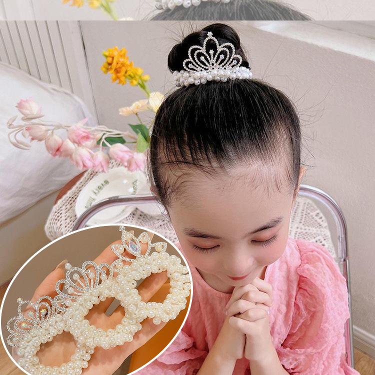 Attache de cheveux Couronne de Princesse Perle pour Enfants 2025 - Accessoires pour Cheveux Filles